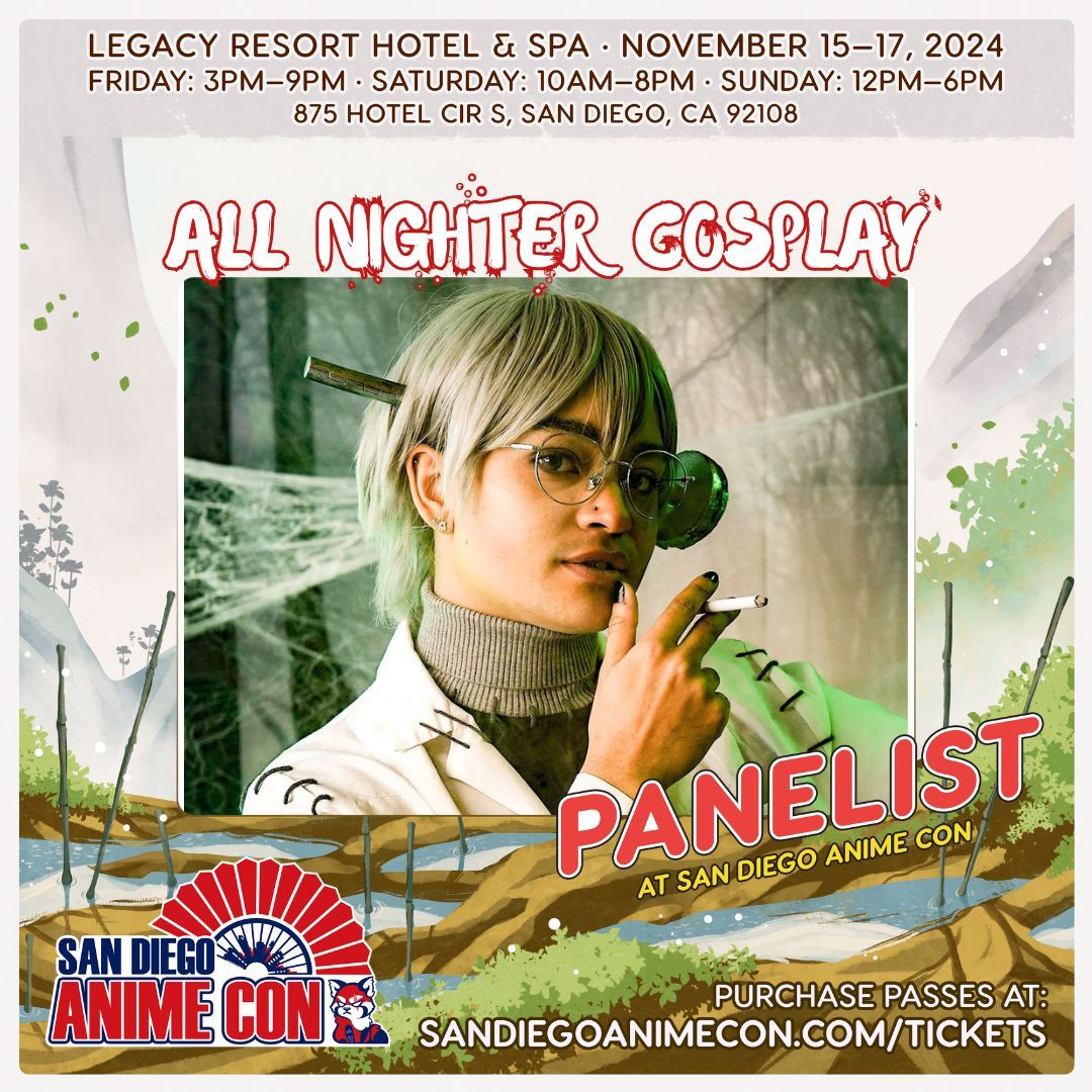Excited to have featured panelist <a href="/allnightercos/">All Nighter Cosplay</a> hosting three panels 🔥 

Saturday, 11/16 in Panel RM 1
💫 Just The Important Bits - A Guide to Skimpy Cosplay - 2PM-3PM 
💫 Con Crunch Survival Guide - 5PM-6PM 

Sunday, 11/17 in Panel RM 2
💫 Cosplay Posing 101 - 2PM-3PM
