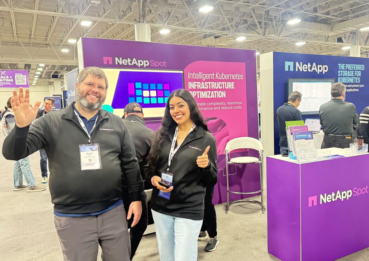 spot_flexera's tweet image. 🚀 Day 2 #KubeCon + #CloudNativeCon North America! 

The #SpotbyNetApp booth revolved around the game-changing potential of intelligent automation in Kubernetes. 

Visit us at booth #Q46! Come for the swag, stay for a vision of simplified Kubernetes infrastructure management.