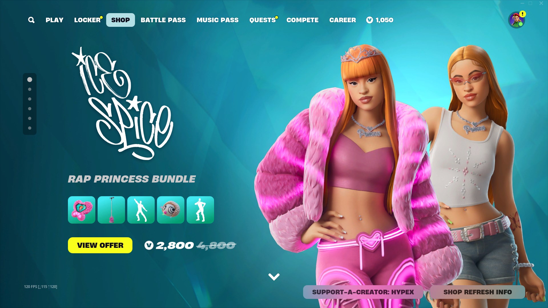 HYPEX on X: ICE SPICE x FORTNITE IS OUT NOW 🔥 Use code HYPEX if youd  like to support me, appreciated ❤️ EpicPartner t.coLKw5uKMCQY  X