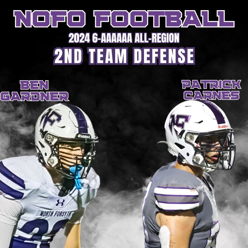 NorthForsythFootball (@nofofootball) on Twitter photo Congratulations to <a href="/Bengardner117/">ben gardner</a> & 2x All-Region selection <a href="/PatrickCarnes10/">Patrick Carnes</a> named 2nd Team All-Region Defense! Congratulations to <a href="/Bengardner117/">ben gardner</a> & 2x All-Region selection <a href="/PatrickCarnes10/">Patrick Carnes</a> named 2nd Team All-Region Defense!