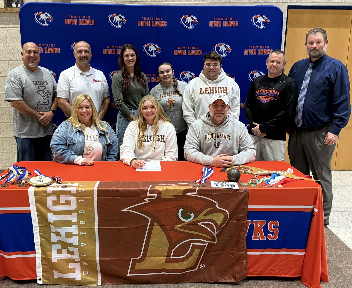 Congratulations to River Hawk, Avery Hogan, on signing her National Letter of Intent this evening to continue her academic and athletic career in track &amp; field at Lehigh University next Fall! #RiverHawksPride