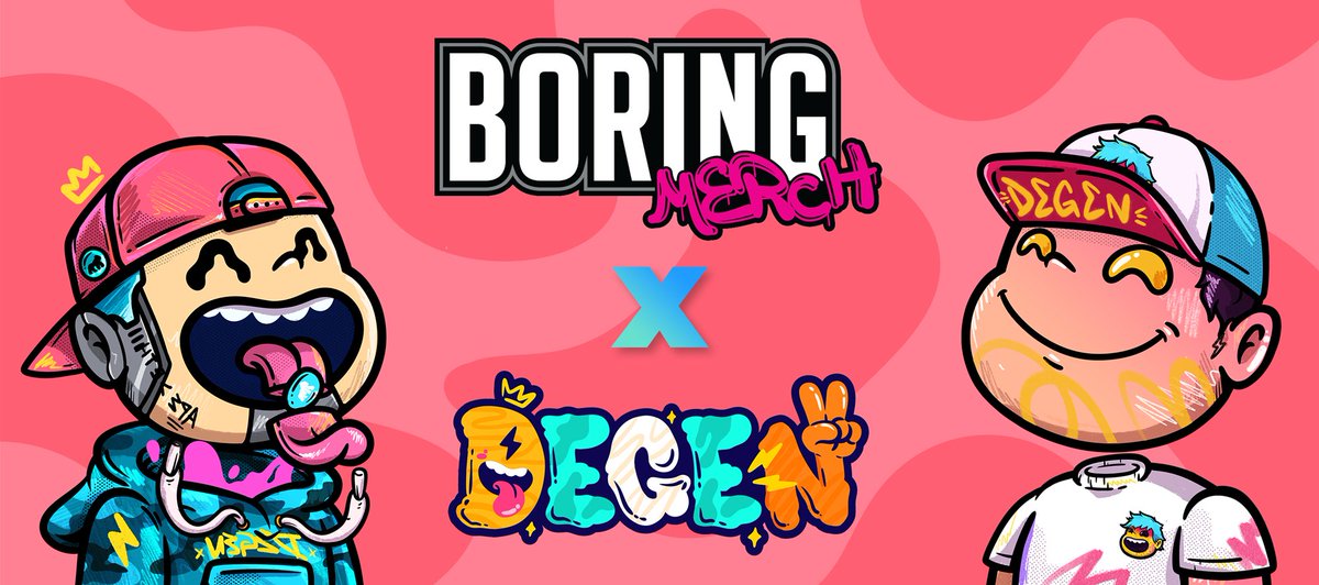 Degenft_io's tweet image. 👕🔥Merch Partnership Alert!  
- DEGEN x @boringmerch 

We’re beyond excited to announce our new merch partnership with Boring Merch! This is the first step in bringing DEGEN merch to life, and we’re starting with a limited drop that you won’t want to miss. 🧵👇
