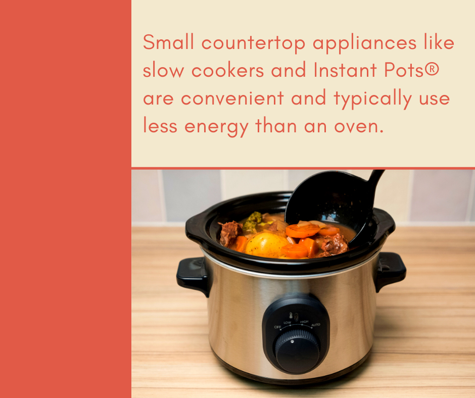 Soup season is upon us! Use small countertop appliances when possible to #saveenergy.