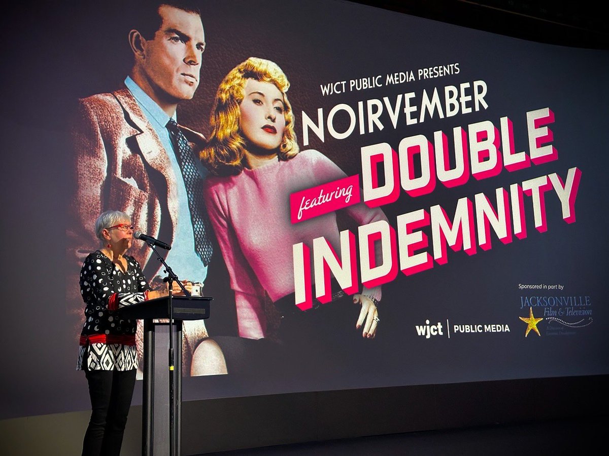 filmjax1's tweet photo. Last night, @WJCTJax had over 350 people for their Film Series “NOIRVEMBER” with the presentation of “Double Indeminty”. The Jacksonville Film &amp; Television Office was honored to sponsor the event. Congrats to David Luckin. @SharonYCobb introduced the film. 

#FilmJAX #NOIRVEMBER https://t.co/BslYnUy8gw