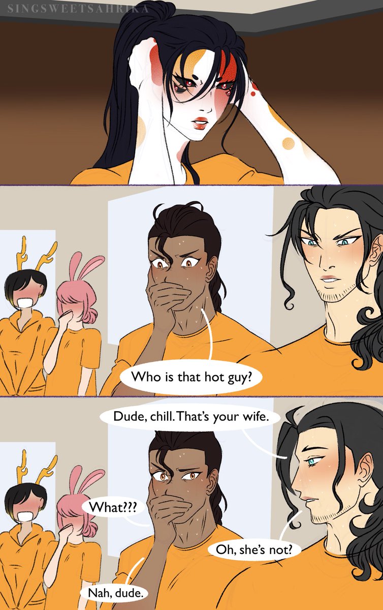 SSSahrika's tweet photo. Context: Mai and Wassa bicker like an old couple, so a lot of people think they’re romantically involved 🫢 (Mai is def a sugar momma tho)
Ft. WaitWhoops’, Haru’s, and SPx’s ocs/sonas — oh, and Shinri lol
Thanks for the idea WW! 💛
#JosuijiArt #Koisona https://t.co/uFPnePK0cw