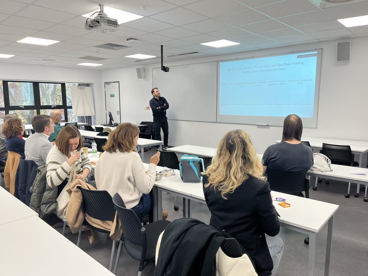 Mikhail Mamonov (@mamonovmikhail) on Twitter photo Sotirios Kokas (<a href="/efic_ebs/">Essex Finance Centre</a>) presented his new research on Fed’s deposit and credit registers at our Dep’t, <a href="/tbs_education/">TBS Education</a>. Covid-induced QE led to a sharp inflow of uninsured dep’s but banks were smart and balanced them with insured dep’s, shrunk credit lines and raised term loans Sotirios Kokas (<a href="/efic_ebs/">Essex Finance Centre</a>) presented his new research on Fed’s deposit and credit registers at our Dep’t, <a href="/tbs_education/">TBS Education</a>. Covid-induced QE led to a sharp inflow of uninsured dep’s but banks were smart and balanced them with insured dep’s, shrunk credit lines and raised term loans