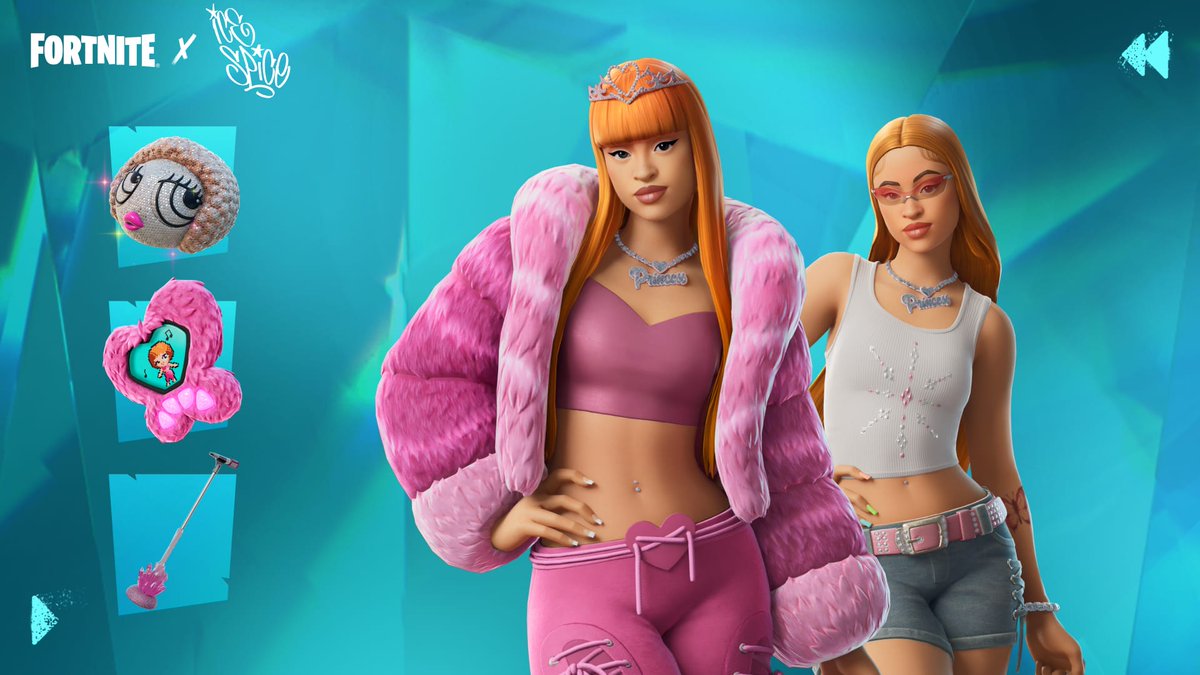 In tha mood for a little Ice Spice?

Rep it like Ice. Including the Munchkin Back Bling, designed by Benny The Jeweler, featured in the Set: fn.gg/Shop-IceSpice