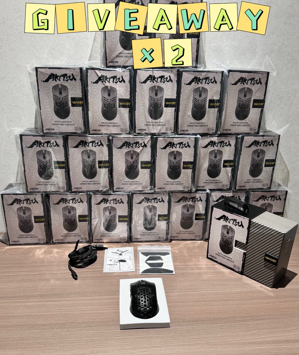 Akitsu CF mouse GIVEAWAY X2  !!!

In order to feedback and celebrate Akitsu improvement, we do the giveaway.

To enter:

1️⃣RT + like this Post

2️⃣Follow <a href="/VancerOfficial/">Vancer</a> ,<a href="/arbiterstudio/">Arbiter Studio</a> and <a href="/FineMaxGears/">FineMax</a> 

3️⃣Tag a friend

Ends at 11/20