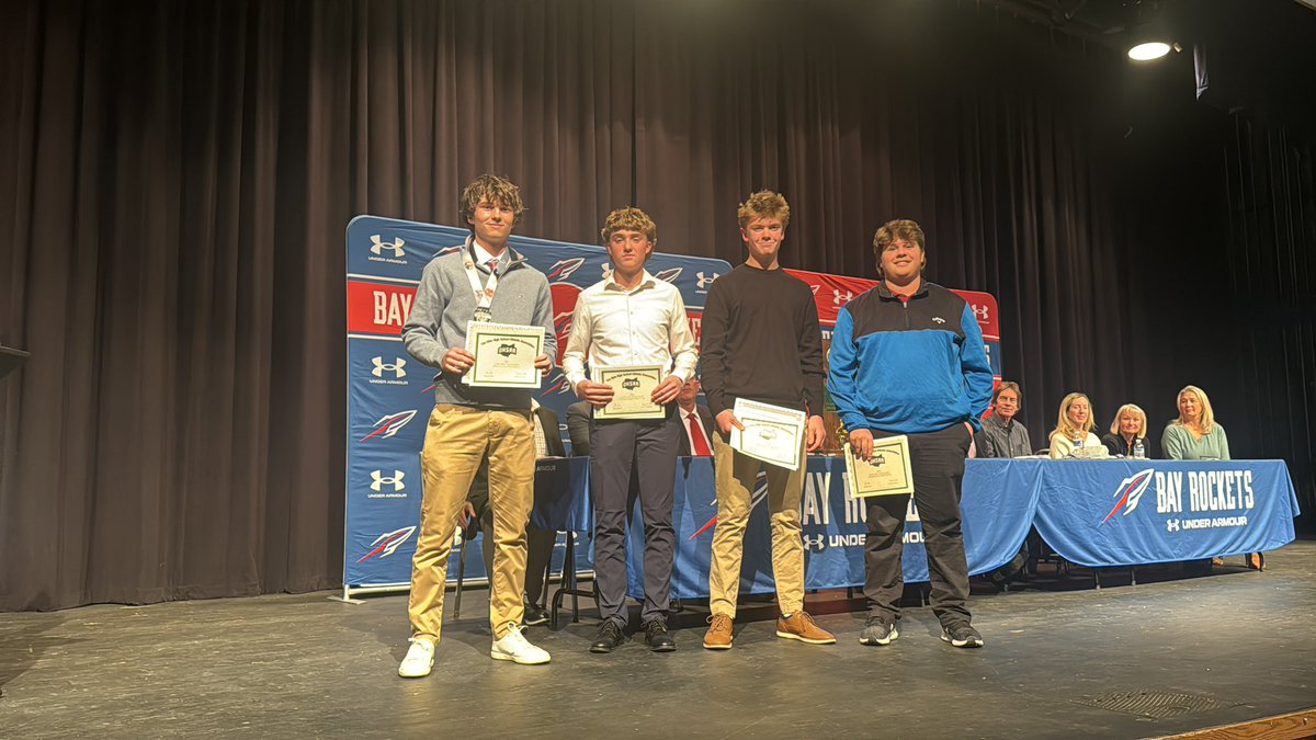RobertDoughert5's tweet image. Bay High Fall sports banquet 2024. Boys Golf team. @BayAthletics First team in Bay HS history make it to states as a team.