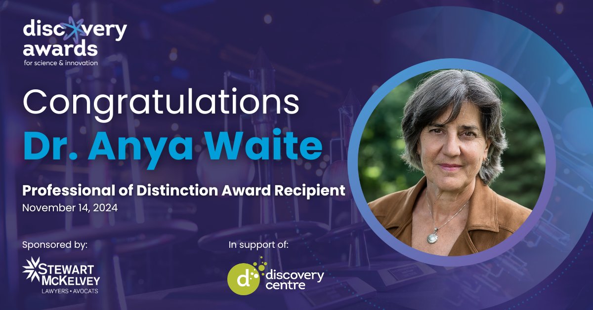 Discovery Centre (@discoverycntr) on Twitter photo Congrats to <a href="/AnyaWaite/">Anya Waite</a>, #DiscoveryAwards 2024 Professional of Distinction!
As CEO & Scientific Director of <a href="/OceanFrontier/">Ocean Frontier Institute</a> at <a href="/DalhousieU/">Dalhousie University</a>. She’s a global ocean advocate, advancing climate action and inspiring future scientists.
Thanks sponsor <a href="/SM_Law/">Stewart McKelvey Law</a>. Congrats to <a href="/AnyaWaite/">Anya Waite</a>, #DiscoveryAwards 2024 Professional of Distinction!
As CEO & Scientific Director of <a href="/OceanFrontier/">Ocean Frontier Institute</a> at <a href="/DalhousieU/">Dalhousie University</a>. She’s a global ocean advocate, advancing climate action and inspiring future scientists.
Thanks sponsor <a href="/SM_Law/">Stewart McKelvey Law</a>.