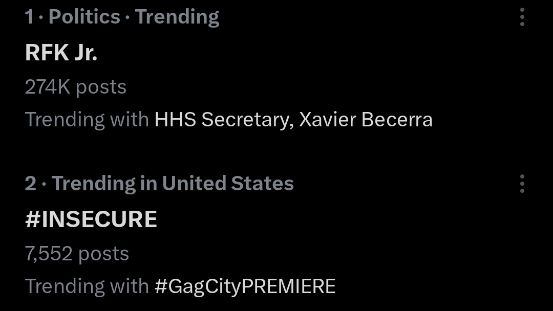 seasonmaraj's tweet image. #INSECURE &amp;amp; #GagCityPREMIERE are now trending @ number #2 in the United States ✰