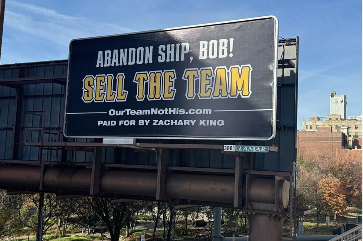 PointParkCMI's tweet image. Sell the team, Bob? 🤔
Pirates fans are calling for Bob Nutting to sell the team, through a grassroots effort now visible through billboards in Pittsburgh. NGN staff writer Colleen Hammond talked to Zach King, the fan behind the billboards ⚾️ 💛🖤
Visit 🔗 in bio to learn more