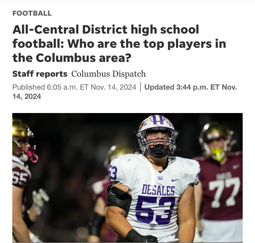 Congratulations to all the recipients of the 2024 All Central District Football Honors. 

dispatch.com/story/sports/h…