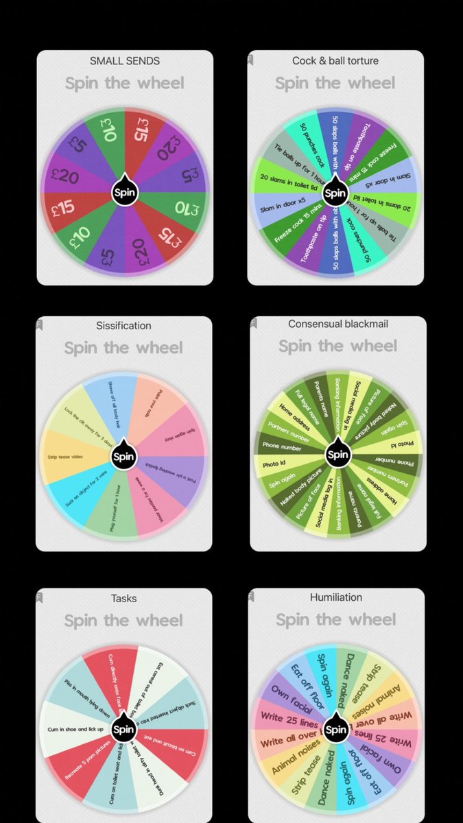 spoilgoddessn's tweet photo. 🔆 SPIN MY WHEELS 🔆

£5 per spin across ALL boards
Mix and match from a variety’s of different spin boards. 

Perfect to push yourself to try new things, just a gentle toe in the pool. 

No tribute required to spin. Rules apply https://t.co/TxZ8EB7EvG