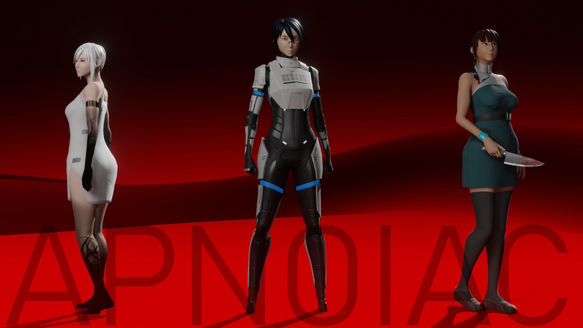 apnoiac's tweet image. Here's 3 of my #SIGNALIS models I've made entirely from scratch. Been spending most of my free time practicing with them.