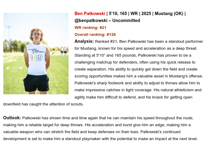 benpatkowski's tweet photo. Thank you @sixstarfootball for the writeup!

@RecruitMustang @CoachLeeBlank @coachmac_ @coachkenedy @TheCoachStrick https://t.co/11UAfqS9oI