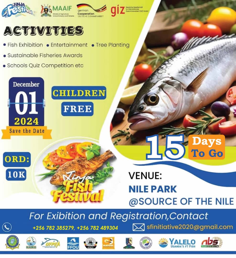 SUSTAINABLE FISHERIES INITIATIVE UGANDA. (@fishinitiatives) on Twitter photo 15 DAYS TO GO
#JinjaFishFest24
1st Dec @NilePark
@SourceofNileRiver
<a href="/JinjaFishFest21/">Jinja Fish Fest22</a>
<a href="/jinjacity/">Jinja City Uganda</a> 15 DAYS TO GO
#JinjaFishFest24
1st Dec @NilePark
@SourceofNileRiver
<a href="/JinjaFishFest21/">Jinja Fish Fest22</a>
<a href="/jinjacity/">Jinja City Uganda</a>