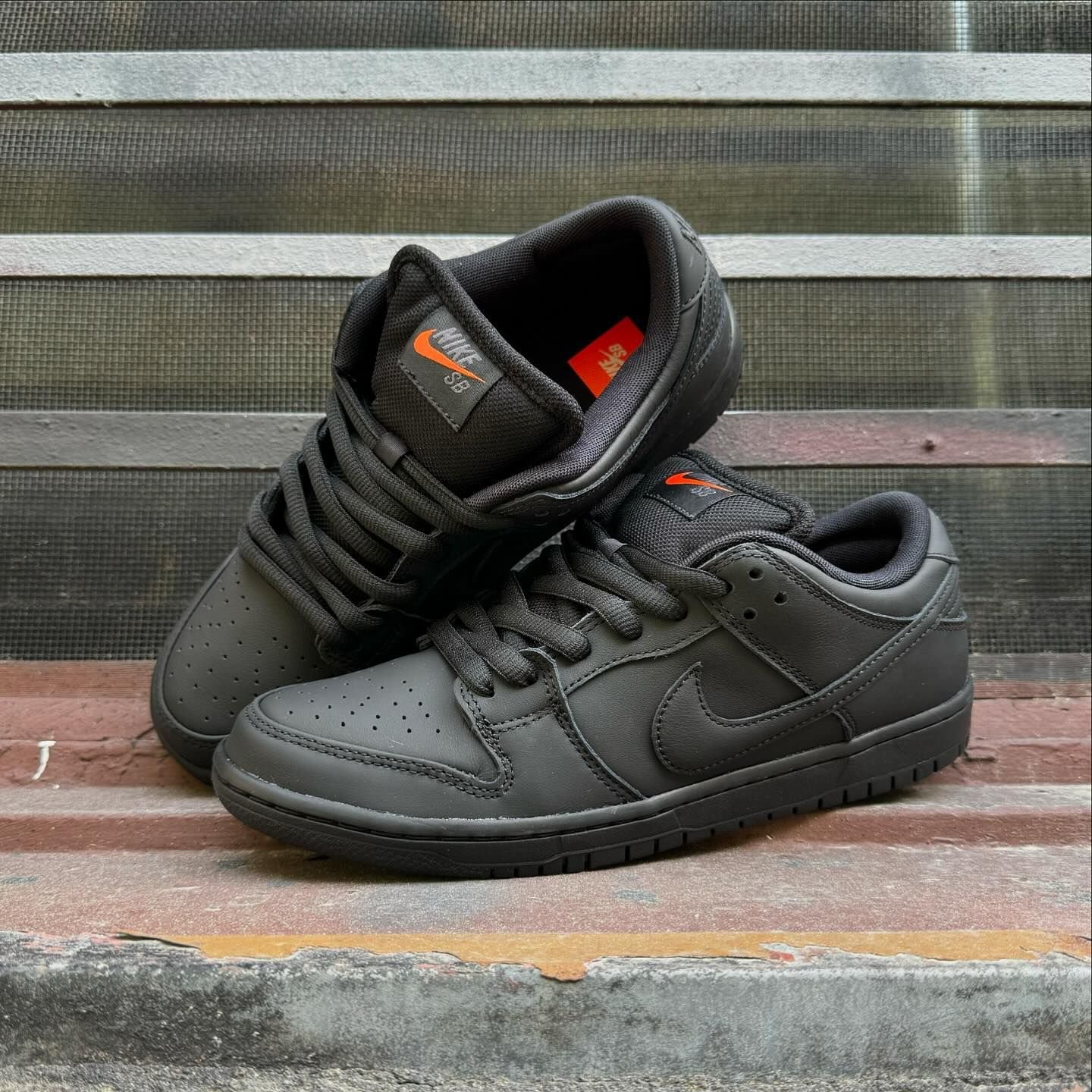 Nike SB Dunk Low Pro Orange Label Triple Black Review and on