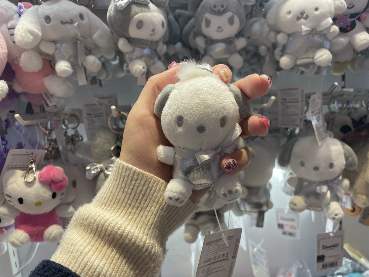 韓国女子たちのバックによく付いているシルバーのサンリオキーホルダー