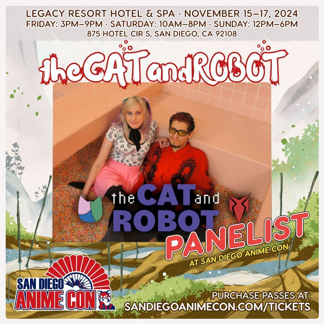🔊Featured Panelists Announcement 📣 

We are ecstatic to welcome back <a href="/theCATandROBOT/">theCATandROBOT</a> as featured panelists via their hosting of "Anime Jeopardy"  at Panel Room 2, Saturday 11/16, 5PM to 6:30 PM at the Legacy Center 💥 

Get your tickets today! ▶️ buff.ly/3NnC3AL  ❤️‍🔥