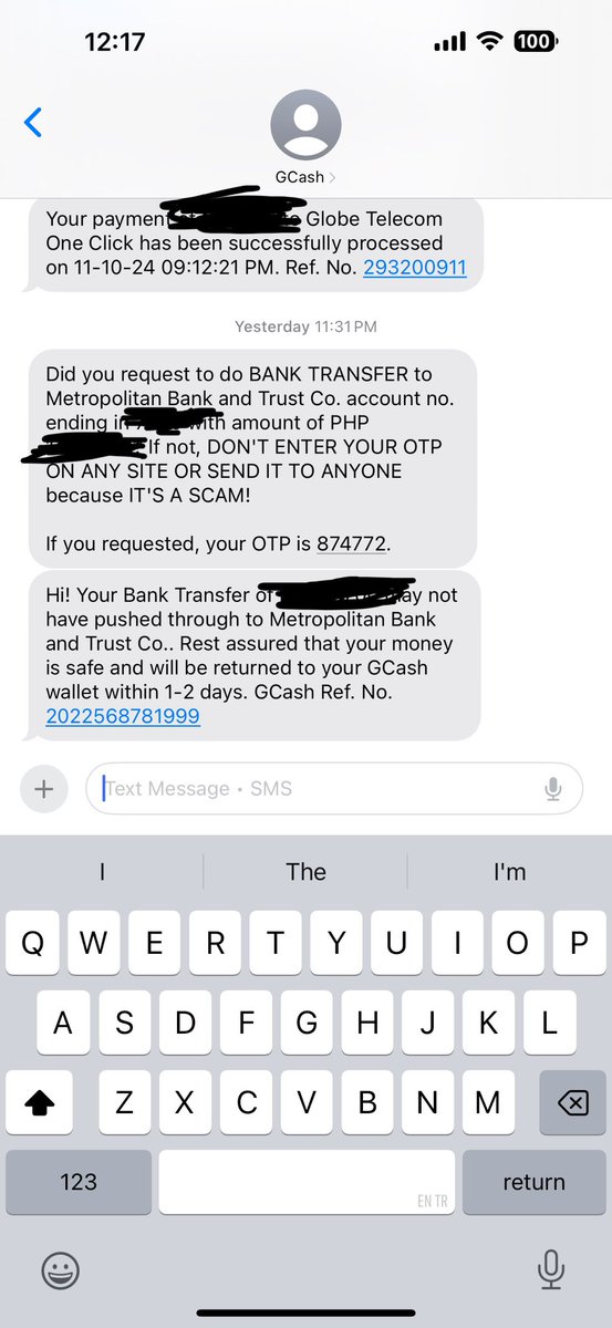 jinphilip's tweet photo. @gcashofficial I transferred money from my GCash wallet on Nov 10, 2024, around 11:30 PM. I received an SMS saying the transaction failed and would be refunded within 24 hours (screenshot available), but 5 days later, there’s still no refund in my GCash wallet. https://t.co/WUqvAcACyr