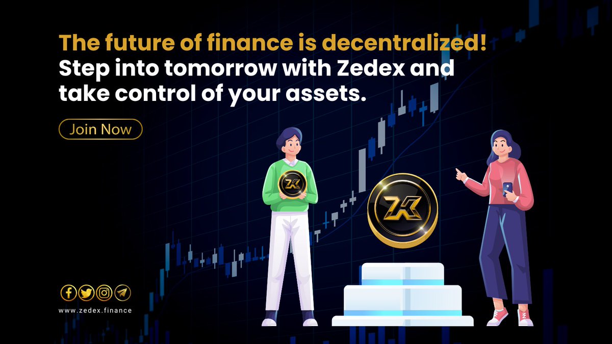 zedex_ecosystem's tweet photo. The future of finance is decentralized! Step into tomorrow with Zedex and take control of your assets. 🌐
#Zedex #DeFi #ZEX #CryptoAirdrop #CryptoRewards #ZedexEcosystem https://t.co/oasp1ySdFR