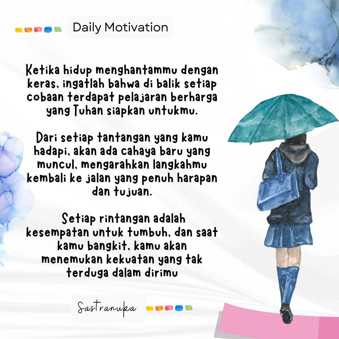 sastranuka's tweet photo. Setiap nafas yang kamu ambil adalah pernyataan kebebasan sebuah kebangkitan dari kepingan masa lalu yang dulu mencoba membelenggu mu, dan skr kamu menemukan perjalanan spiritual mu telah membawamu pada pemahaman yang mendalam. https://t.co/H8x8FPlADn