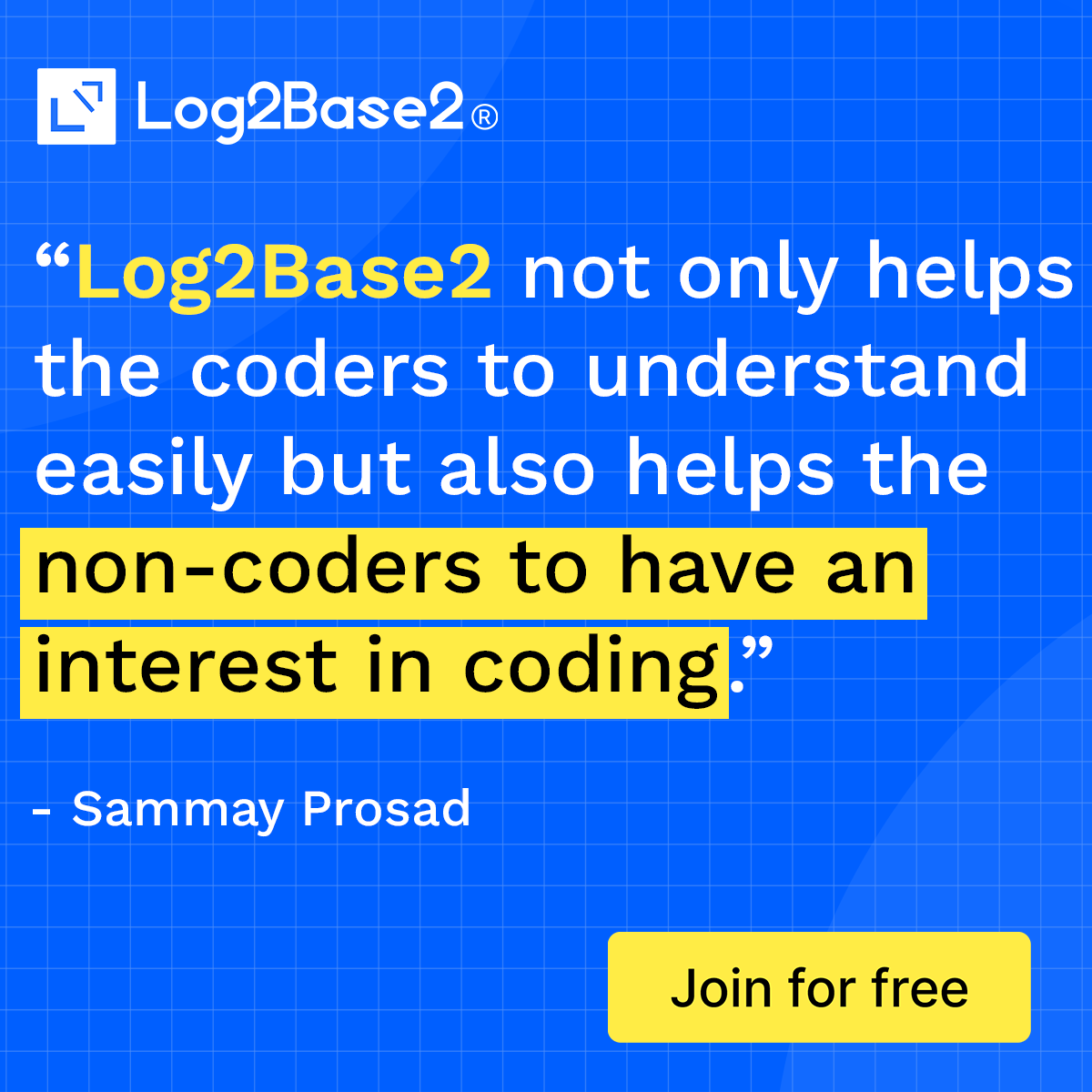 log2base2's tweet image. We’re thrilled to see our learners succeed! 🎉 Ready to start your journey?
📚 Explore our courses at log2base2.com
#log2base2 #LearnerSuccess #CodingJourney #Testimonial #EdTech