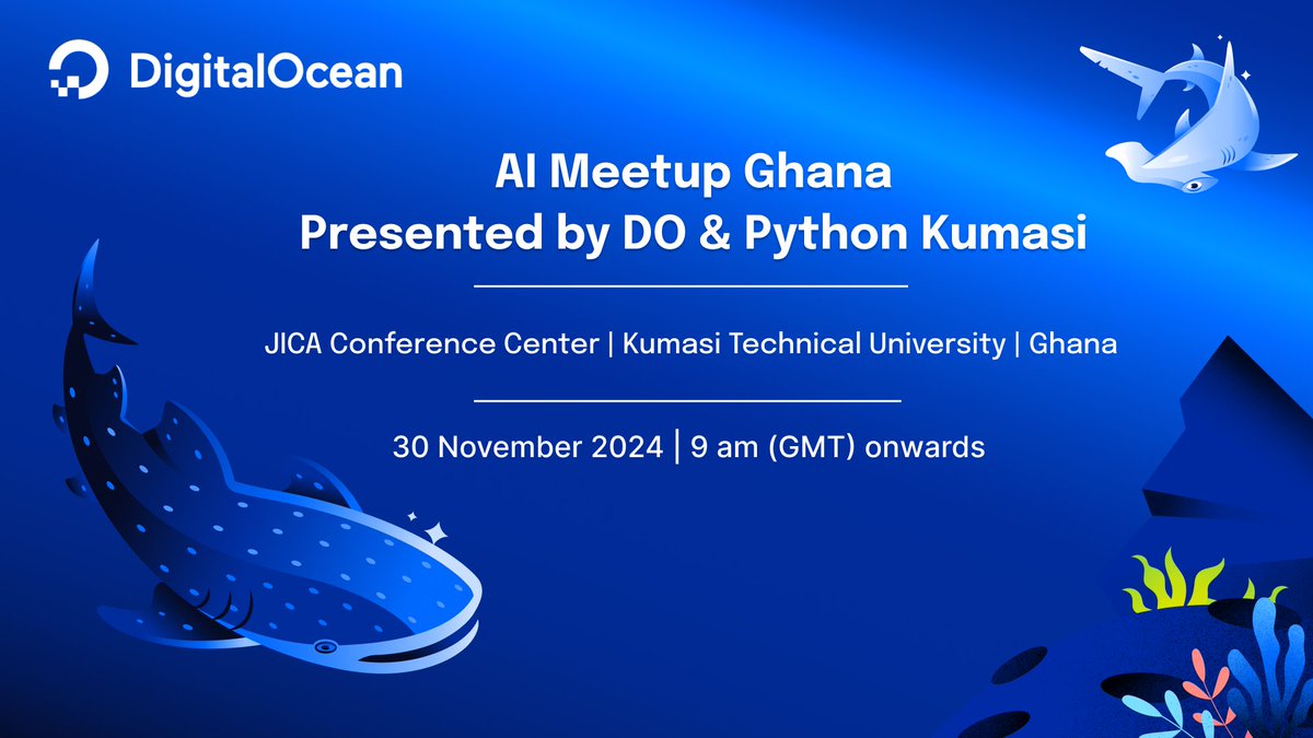 OliverMensahDev's tweet image. ALL #KUMASI TECHIES, you are invited!
On Sat., Nov 30, @alleneben_nii, @johanan2001, and I will facilitate various sessions on building #AI solutions with various Python tools, @digitalocean #cloud and #AI offerings.
RSVP to join us: lu.ma/ynxe0isx
#DOAIMeetupGhana