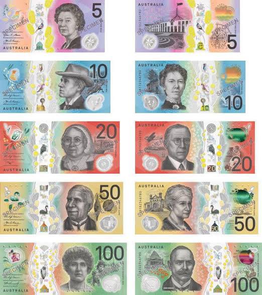 Fun fact: Australia is the only country in the world to feature a woman on each of its bank notes! Also! The $10 note has banjo Patterson, a prominent Aussie poet who wrote “the man from snowy river” which is written on tiny letters on the note !!