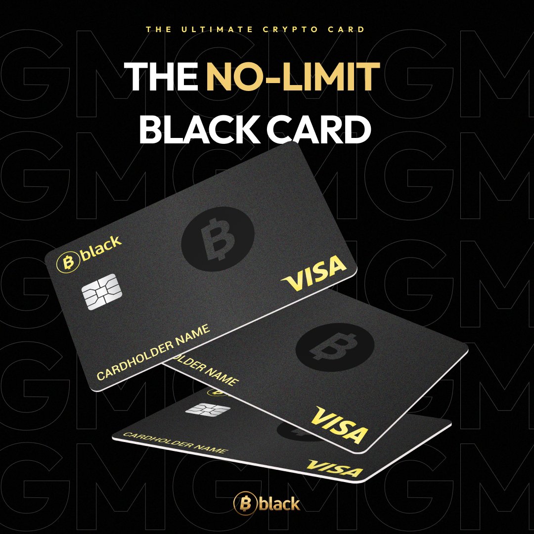 gm team! 💳 Start your day with unlimited spending freedom! 🚀 With the  Bitcoinblack No-limit Black Card, your crypto takes you anywhere Visa is  accepted 🌍 ✓ Spend crypto effortlessly ✓ Exclusive
