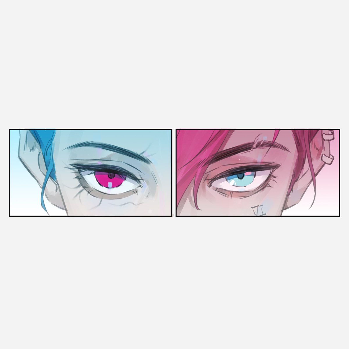 Mimimi47862702's tweet photo. red violet&amp;powder blue
#Arcane 
#jinx
#vi
#ArcaneSeason2 https://t.co/A2ZNeTLCGR