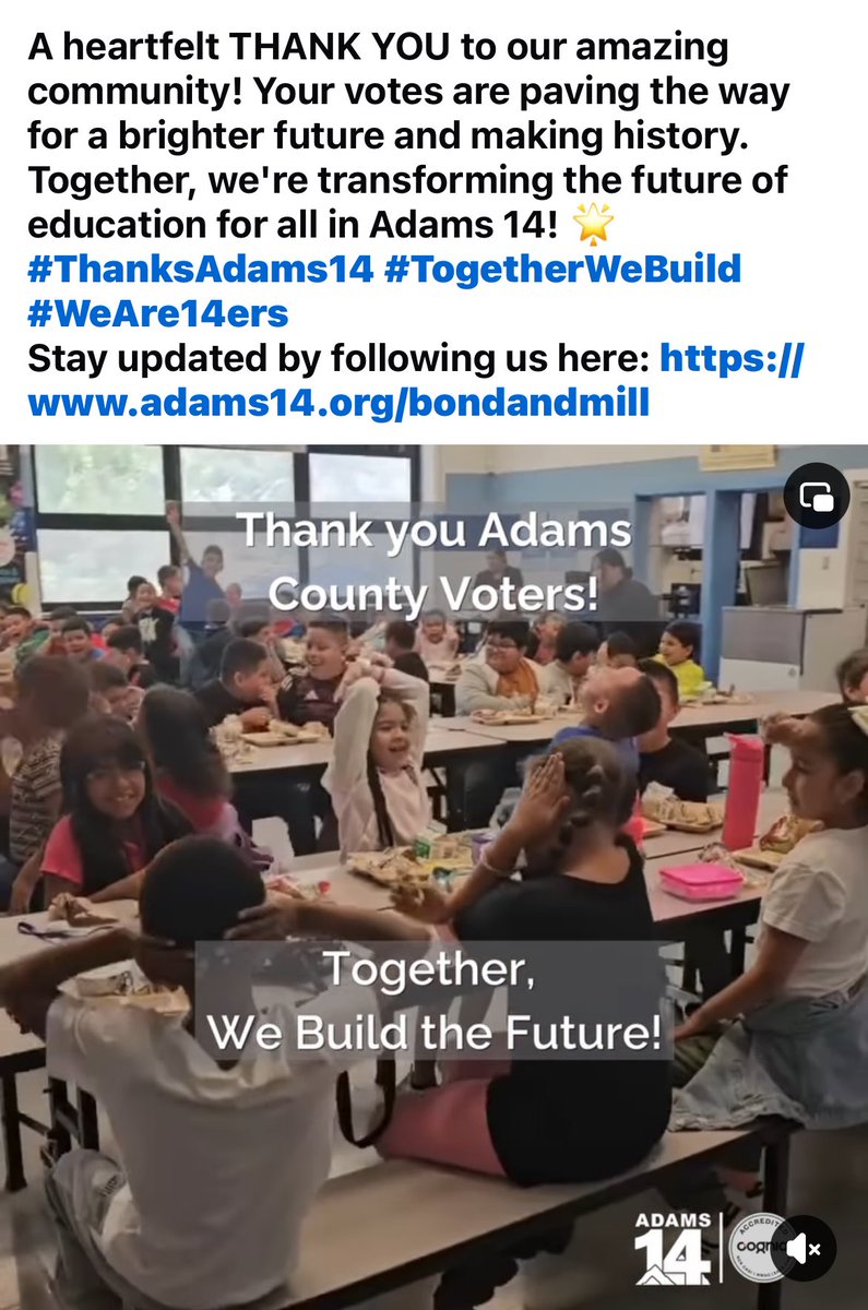 Karla Loría, Ed.D. (@karlaloria) on Twitter photo Thank you, Adams 14 community, for approving both ballot measures!!! <a href="/adams14schools/">Adams County School District 14</a> Thank you, Adams 14 community, for approving both ballot measures!!! <a href="/adams14schools/">Adams County School District 14</a>
