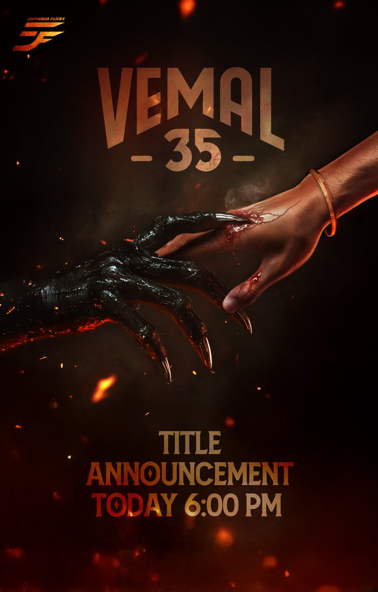 Big news drops at Today, 6 PM! 

Stay tuned, Dont miss it. 

#BigReveal #Vemal35 #Announcement <a href="/ActorVemal/">Actor Vemal</a> <a href="/Thej_sharma/">Thejaswini sharma .</a> <a href="/MaxinaPaonam/">Maxina Paonam</a> @directorsanthoshbabu <a href="/RathiBaskar3/">Rathi Baskar</a> <a href="/avinodbharathi/">Vinod bharathi A</a> <a href="/invisibleart94/">Deepak</a> <a href="/DangerMani7/">Danger Mani</a> <a href="/keziahDesigner/">Keziah costume Designer</a> <a href="/rajavenkatesh9/">Venkatesh Raja</a>