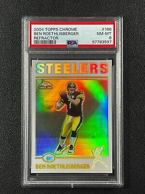 BEN ROETHLISBERGER PSA 8 2004 TOPPS CHROME #166 REFRACTOR ROOKIE RC 3597 #ad #thehobby cardpromoter.com/2024/11/14/foo…
