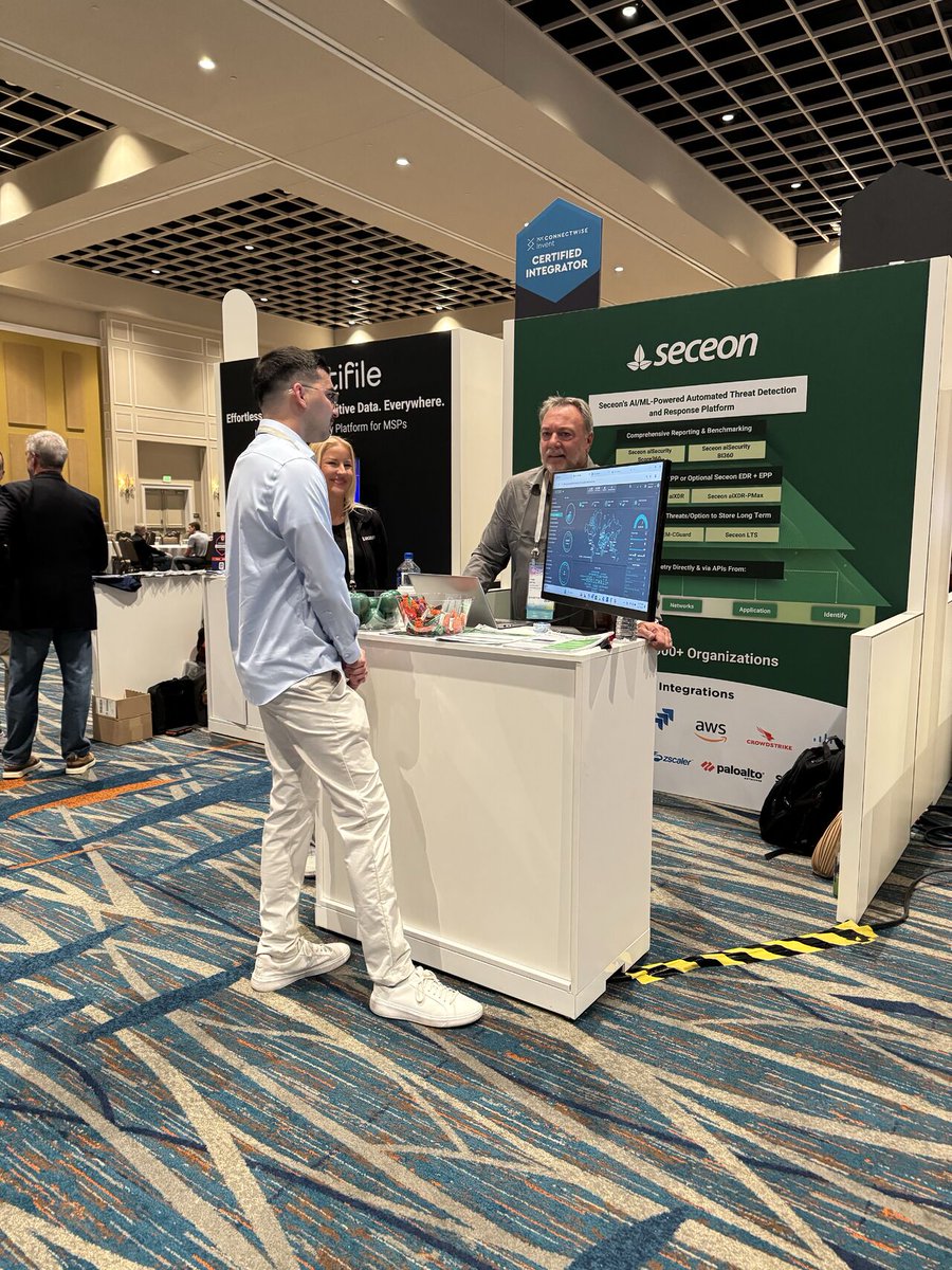 ServeCorr's tweet image. The @Seceon_Inc team had hundreds of discussions with MSPs and MSSPs on Day 2 of the ConnectWise #ITNation2024. 

Key Benefits:

✅ No Upfront Charges: 

✅ Pay for What You Use: 

✅ No Long-Term Commitment: 

#Cybersecurity #StopDataBreaches

corrserve.co.za