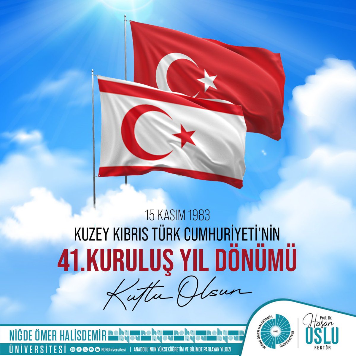 Yavru vatan Kuzey Kıbrıs Türk Cumhuriyeti 41 Yaşında...🇹🇷

Tüm kahraman şehit ve gazilerimizi rahmet ve saygıyla anıyoruz.

#NÖHÜ
#Niğde