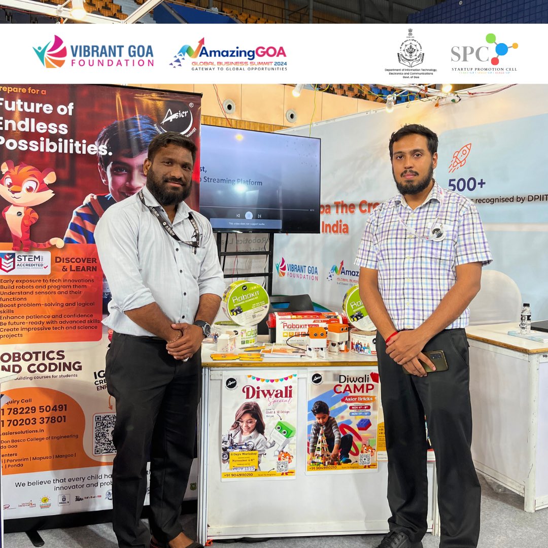 Startup_Goa's tweet image. 𝐀𝐬𝐢𝐞𝐫 𝐒𝐨𝐥𝐮𝐭𝐢𝐨𝐧𝐬, an innovative Ed-tech company, aims to equip young minds with essential 21st-century skills in robotics, coding, and artificial intelligence. 

#AmazingGoaGlobalBusinessSummit2024 #GoaStartupEcosystem #GoaStartupMission #VibrantGoaFoundation