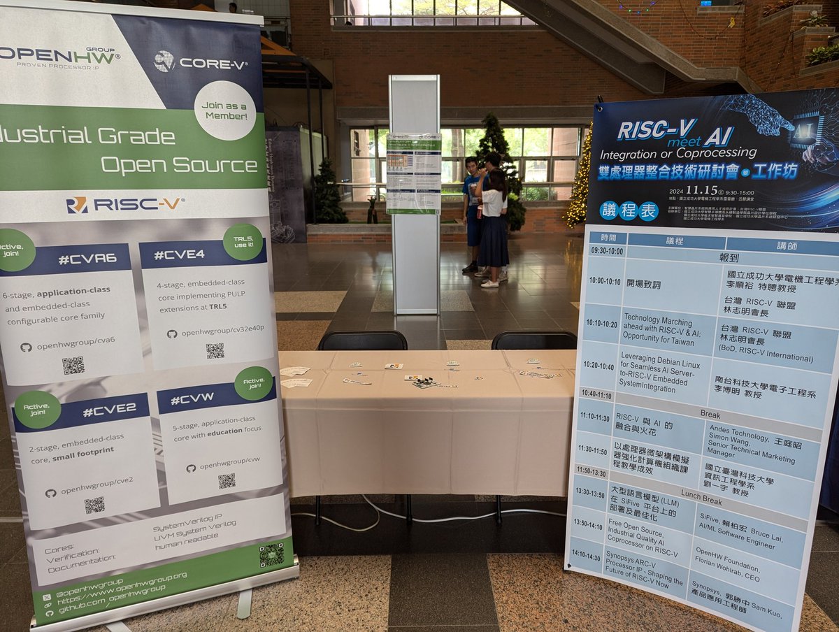 FlorianWoh's tweet image. We got a nice #OpenHW table and present our #CVA6 Platform poster (wave @JBalkind and gang)

#RISCV
