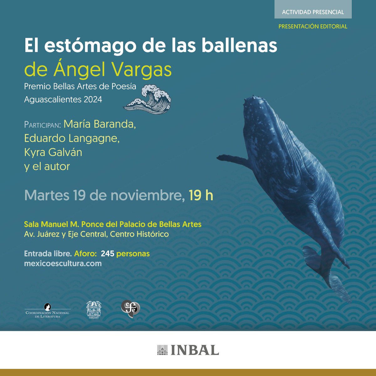 leviatancosmico's tweet photo. El próximo martes presentamos mi librito en Bellas Artes. Me acompañarán poetas muy muy queridos y admirados. Sería muy bonito verlos por allá y abrazarnos. 🐋🩵 https://t.co/Ub0sYNM5Wn