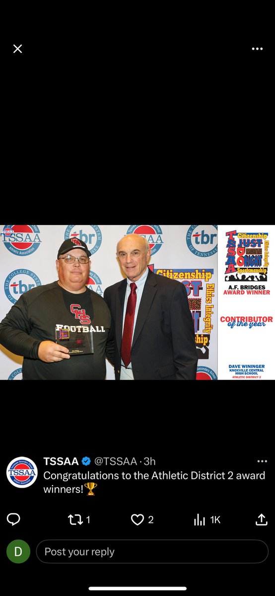 Congratulations to Dave for being the District 2 AF Bridges Contributor of the Year.  Great recognition for Dave.  He’s truly a Bobcat 4 Life!