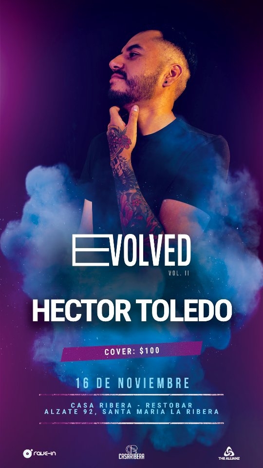 🚨ESTE SÁBADO 🚨
16 de Noviembre, #HectorToledo en #Evolved vol. 11 en #SantaMarialaRibera en #ciudaddemexico🇲🇽

🎟️ Cover $100

#dance #trance #progressivehouse #hectortoledo #theclubnights #mexico