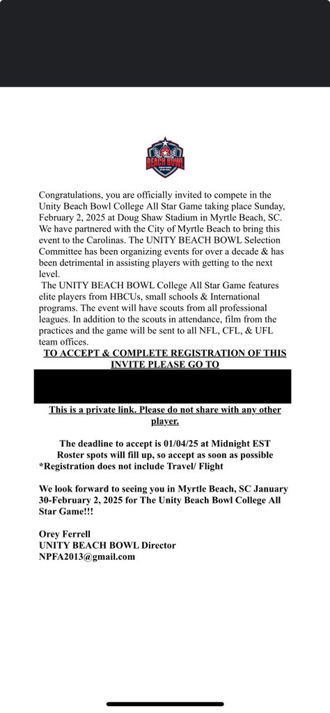 Gavincamp77's tweet photo. Blessed to have an opportunity at the @UnityBeachBowl ! https://t.co/UmBu5YUVPn