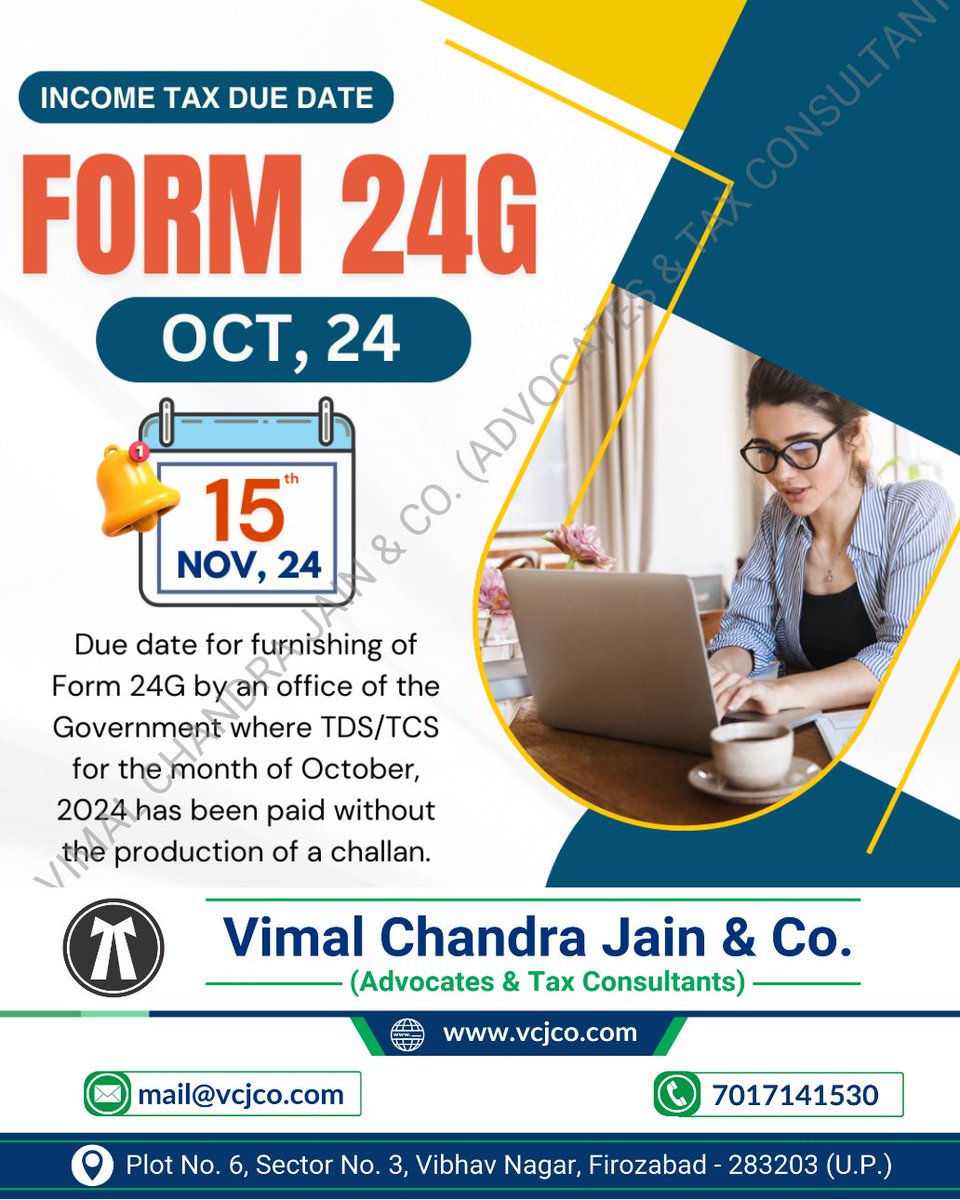 vcj_co's tweet photo. #Form24G
#TDSCompliance
#TCSCompliance
#GovernmentTDS
#Form24GFiling
#TaxDeductionAtSource
#GovernmentTaxReporting
#TDSReturns
#TreasuryReporting
#TDSFiling
#vcjco #firozabad #agra #shikohabad #itr #incometaxreturn #refund #gst #gstr #gstregistration #tax #taxation #gstin https://t.co/DsR7wbwbv1