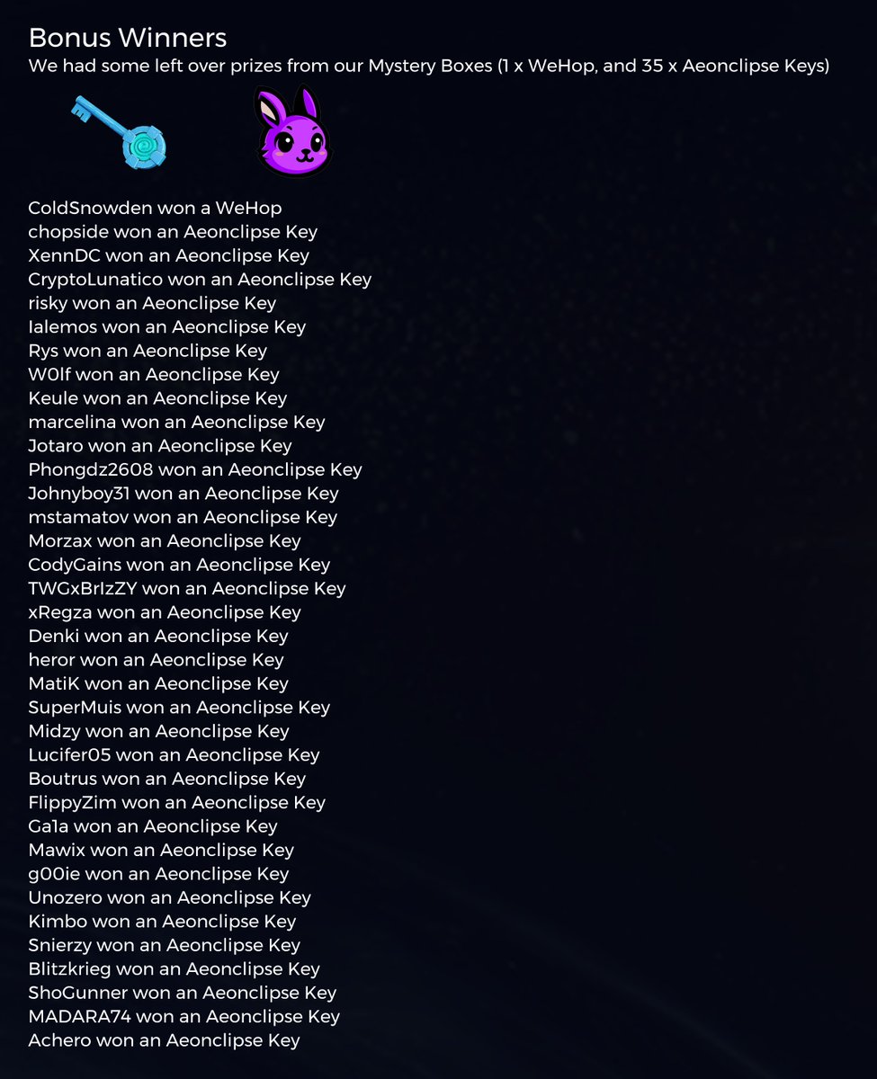LostRelicsGame's tweet image. 🎉 Congrats to all winners of the 2nd @Enjin #Multiverse Quest! 🏆

Check out the final leaderboard and bonus winners. Prizes are in your stash and will soon be sent to your wallets. 

Once transferred, the virtual items will be removed. Enjoy your rewards!