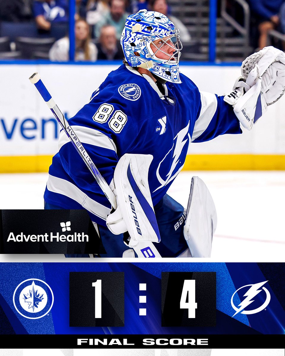TBLightning's tweet photo. Back in the W column ‼️
#GoBolts | #WPGvsTBL https://t.co/9HenszSaKo