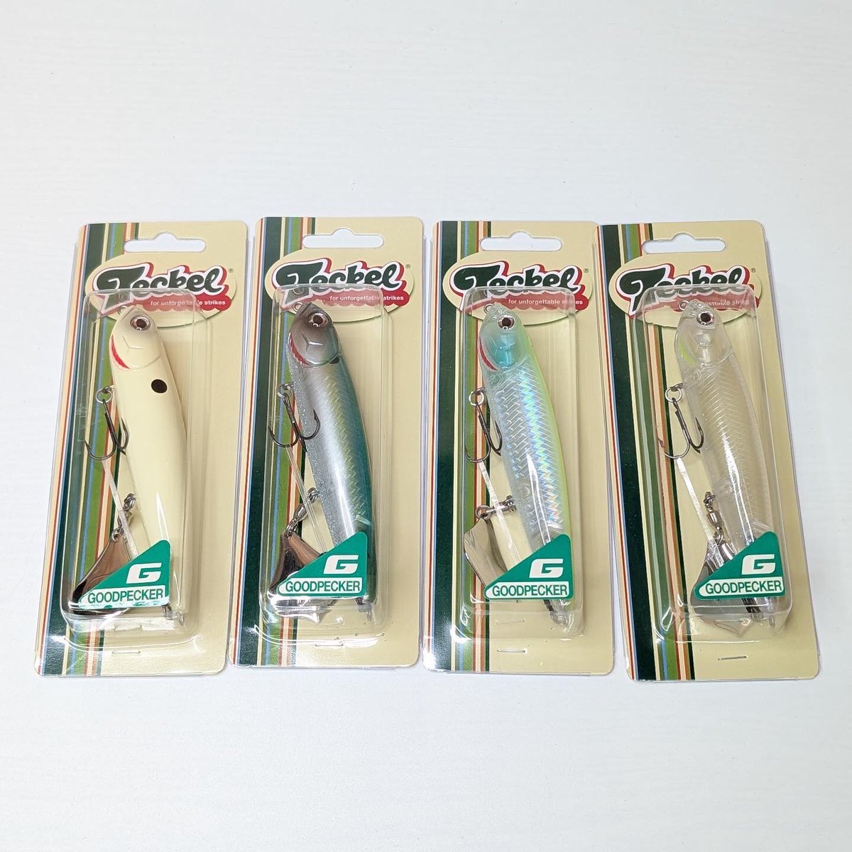 fivecre's tweet photo. テッケルのグッドペッカーが再生産です。
カラーは、写真の4色。

本日よりご注文頂いている釣具店様に出荷となりますので、宜しくお願いします。 https://t.co/E7nt5RfATL