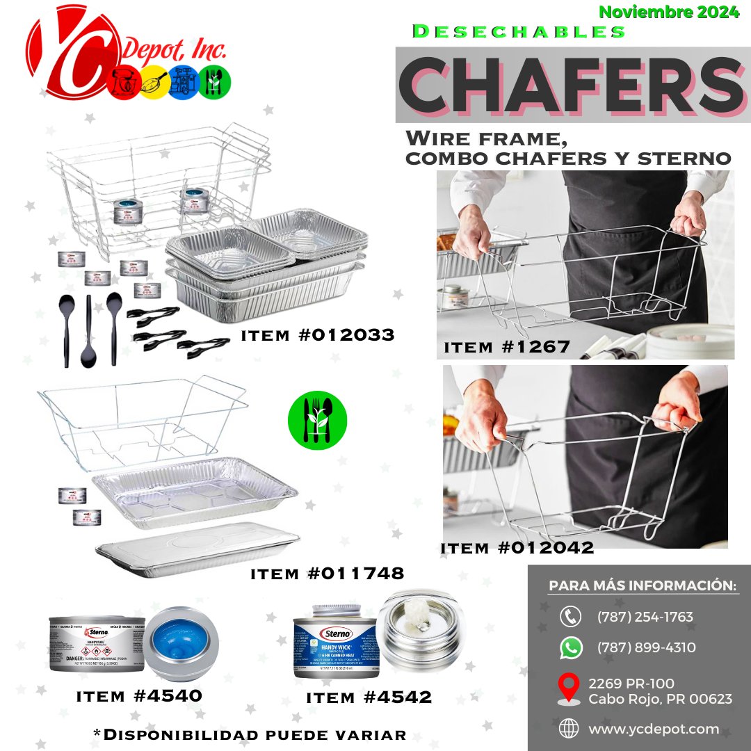 YcDepot_Inc's tweet image. ¡Haz que cualquier actividad o evento luzca espectacular de manera práctica y económica!

📞 7872541763
📍 2269 PR-100, Cabo Rojo, PR 00623
🟢 WhatsApp: 7878994310
📧 ycdepot.com

#ycdepot #wireframe #wireracks #sterno #chafingfuel #bandejasdehornear
