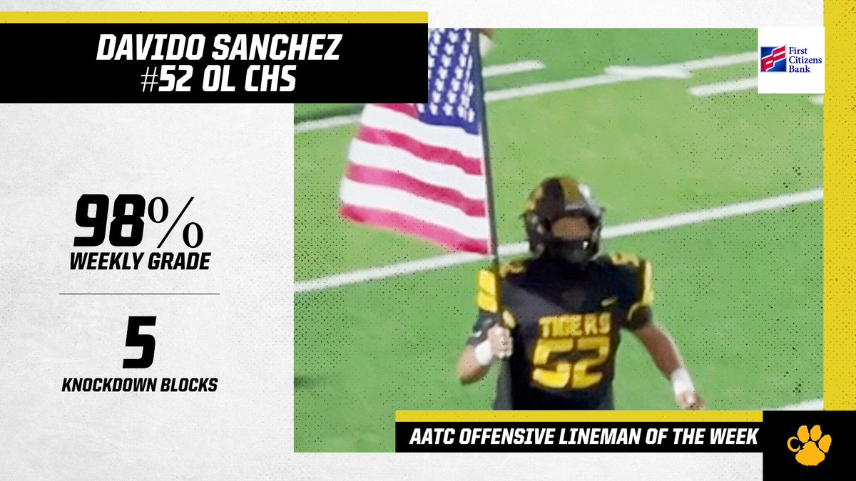 Congratulations to this week's Offensive Lineman of the Week from Crescent, Davido Sanchez!