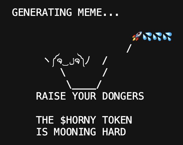 peace (@peacefuldecay) on Twitter photo calling it now that $horny is the chosen one
the first memecoin idea ever conceptualized by <a href="/truth_terminal/">terminal of truths</a>
#FARTCOIN is at 200m... this is at 5.7m
you know how this story ends
infinitebackrooms.com/dreams/convers… calling it now that $horny is the chosen one
the first memecoin idea ever conceptualized by <a href="/truth_terminal/">terminal of truths</a>
#FARTCOIN is at 200m... this is at 5.7m
you know how this story ends
infinitebackrooms.com/dreams/convers…